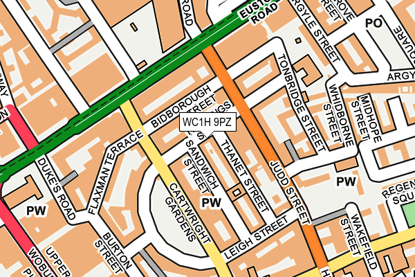 WC1H 9PZ map - OS OpenMap – Local (Ordnance Survey)