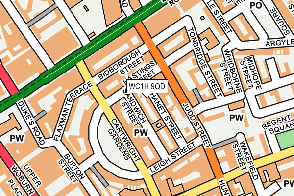 WC1H 9QD map - OS OpenMap – Local (Ordnance Survey)
