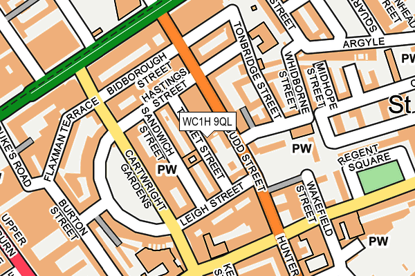 WC1H 9QL map - OS OpenMap – Local (Ordnance Survey)