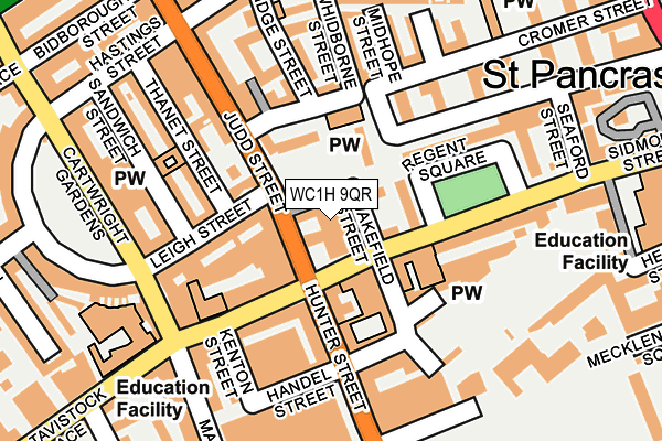 WC1H 9QR map - OS OpenMap – Local (Ordnance Survey)