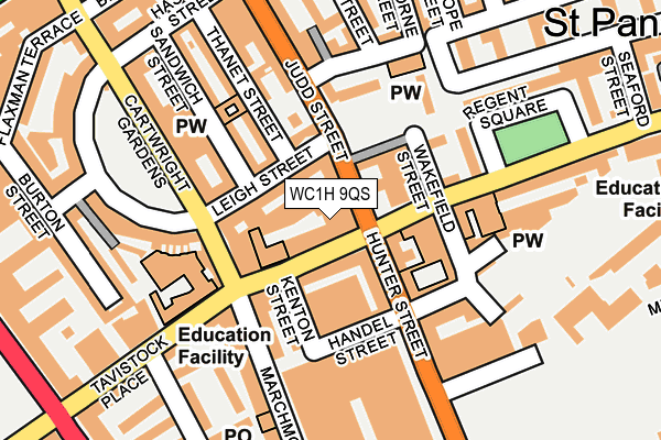 WC1H 9QS map - OS OpenMap – Local (Ordnance Survey)