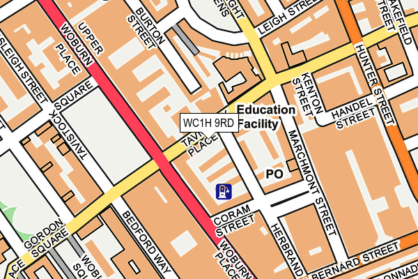 WC1H 9RD map - OS OpenMap – Local (Ordnance Survey)