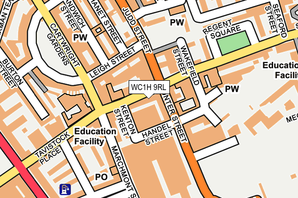 WC1H 9RL map - OS OpenMap – Local (Ordnance Survey)