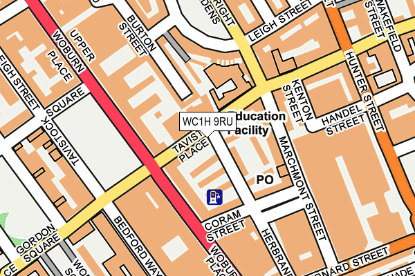 WC1H 9RU map - OS OpenMap – Local (Ordnance Survey)