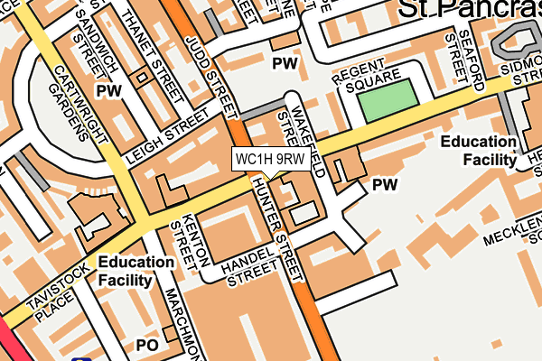 WC1H 9RW map - OS OpenMap – Local (Ordnance Survey)