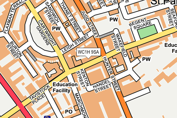WC1H 9SA map - OS OpenMap – Local (Ordnance Survey)