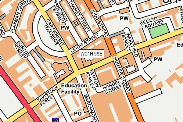 WC1H 9SE map - OS OpenMap – Local (Ordnance Survey)