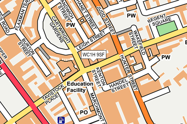 WC1H 9SF map - OS OpenMap – Local (Ordnance Survey)