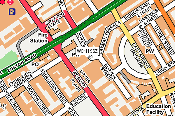 WC1H 9SZ map - OS OpenMap – Local (Ordnance Survey)