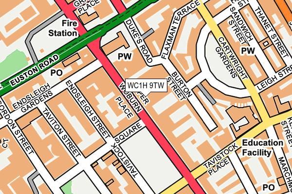 WC1H 9TW map - OS OpenMap – Local (Ordnance Survey)