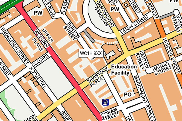 WC1H 9XX map - OS OpenMap – Local (Ordnance Survey)