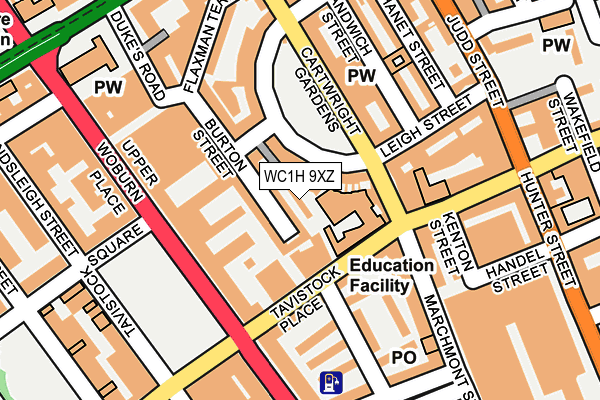 WC1H 9XZ map - OS OpenMap – Local (Ordnance Survey)