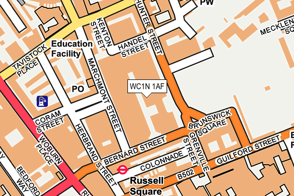 WC1N 1AF map - OS OpenMap – Local (Ordnance Survey)
