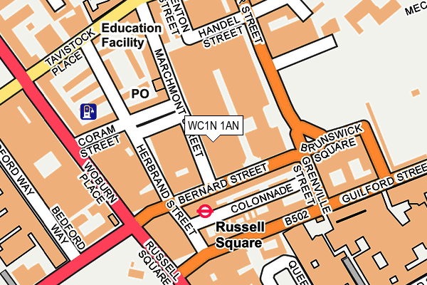 WC1N 1AN map - OS OpenMap – Local (Ordnance Survey)