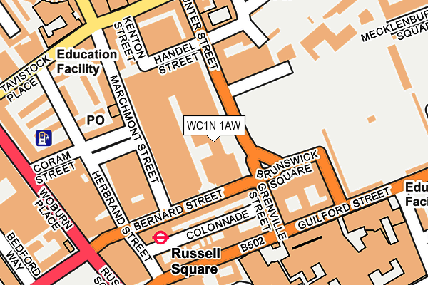 WC1N 1AW map - OS OpenMap – Local (Ordnance Survey)