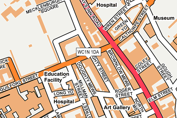 WC1N 1DA map - OS OpenMap – Local (Ordnance Survey)