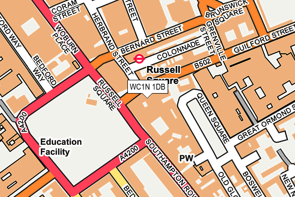 WC1N 1DB map - OS OpenMap – Local (Ordnance Survey)
