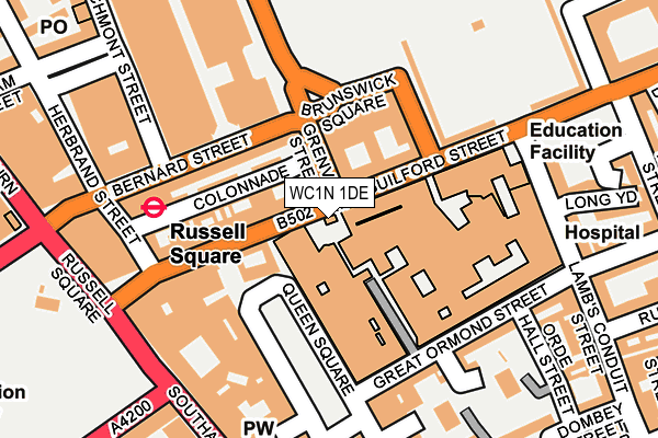 WC1N 1DE map - OS OpenMap – Local (Ordnance Survey)