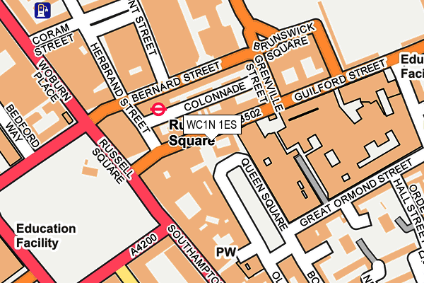 WC1N 1ES map - OS OpenMap – Local (Ordnance Survey)