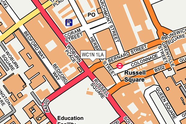 WC1N 1LA map - OS OpenMap – Local (Ordnance Survey)
