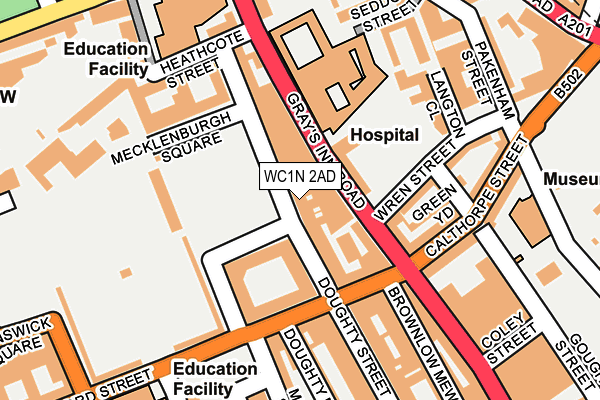 WC1N 2AD map - OS OpenMap – Local (Ordnance Survey)