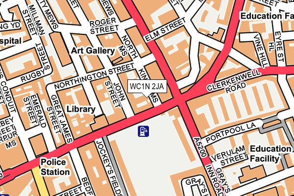 WC1N 2JA map - OS OpenMap – Local (Ordnance Survey)