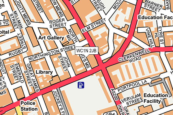 WC1N 2JB map - OS OpenMap – Local (Ordnance Survey)
