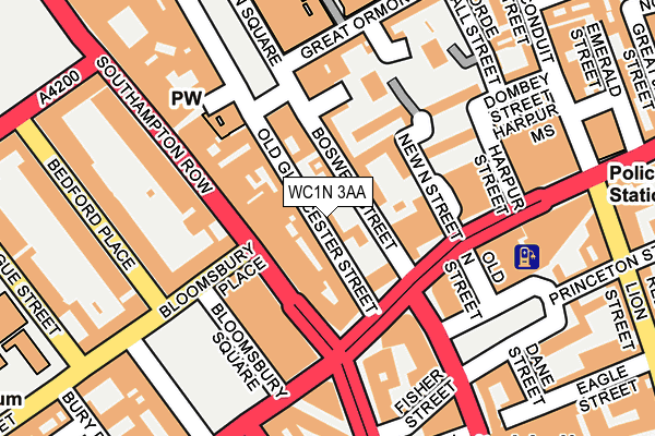 WC1N 3AA map - OS OpenMap – Local (Ordnance Survey)