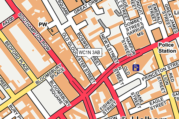 WC1N 3AB map - OS OpenMap – Local (Ordnance Survey)