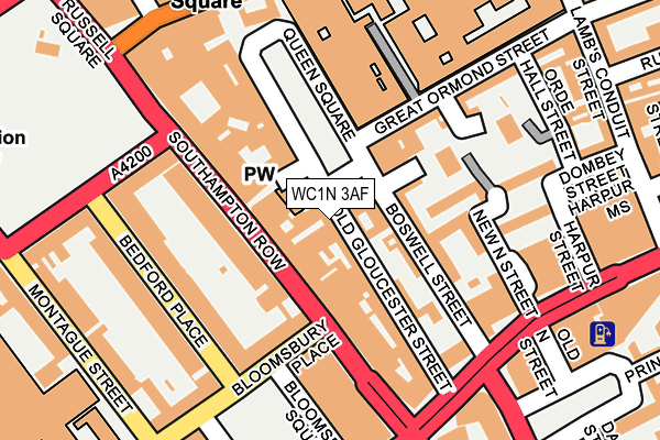 WC1N 3AF map - OS OpenMap – Local (Ordnance Survey)