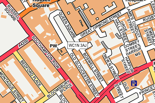 WC1N 3AJ map - OS OpenMap – Local (Ordnance Survey)