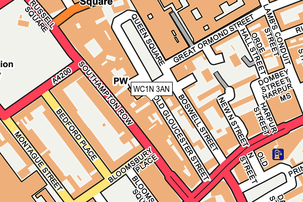 WC1N 3AN map - OS OpenMap – Local (Ordnance Survey)