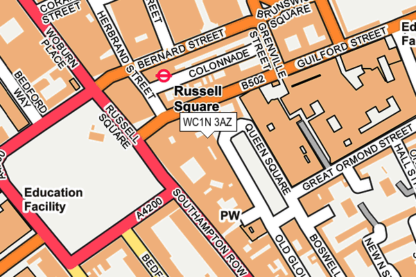 WC1N 3AZ map - OS OpenMap – Local (Ordnance Survey)