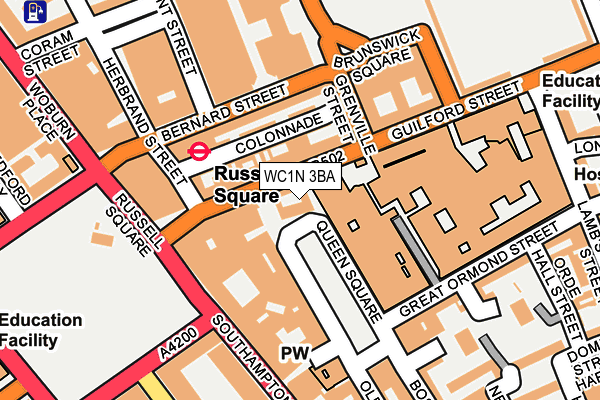 WC1N 3BA map - OS OpenMap – Local (Ordnance Survey)