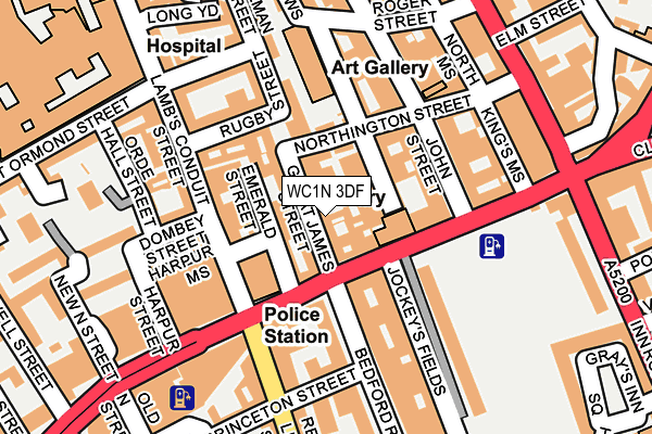 WC1N 3DF map - OS OpenMap – Local (Ordnance Survey)