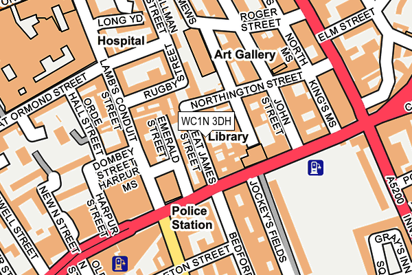 WC1N 3DH map - OS OpenMap – Local (Ordnance Survey)