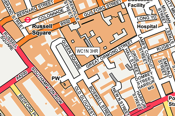 WC1N 3HR map - OS OpenMap – Local (Ordnance Survey)