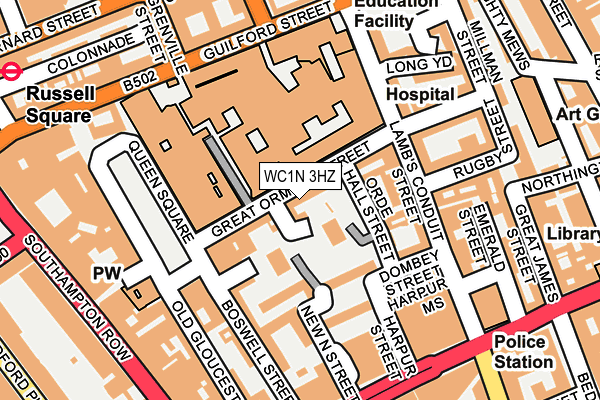 WC1N 3HZ map - OS OpenMap – Local (Ordnance Survey)
