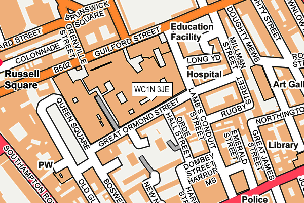 WC1N 3JE map - OS OpenMap – Local (Ordnance Survey)