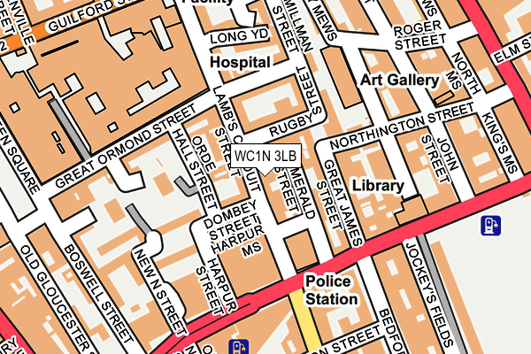 WC1N 3LB map - OS OpenMap – Local (Ordnance Survey)