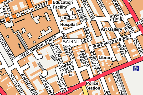 WC1N 3LL map - OS OpenMap – Local (Ordnance Survey)