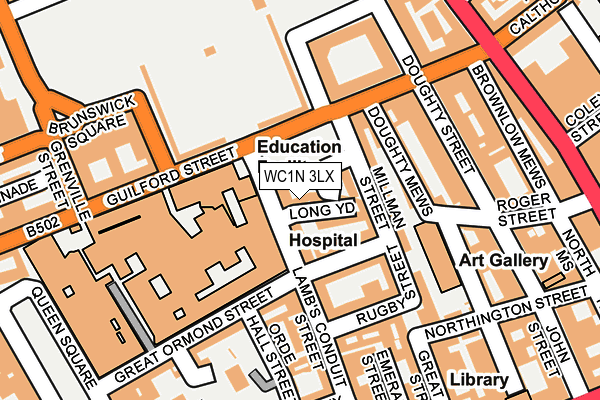 WC1N 3LX map - OS OpenMap – Local (Ordnance Survey)