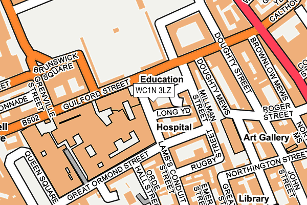 WC1N 3LZ map - OS OpenMap – Local (Ordnance Survey)