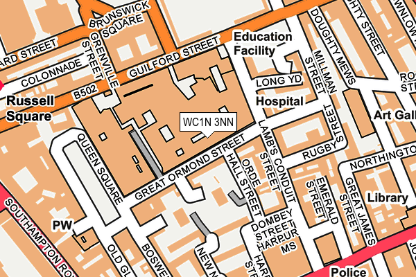 WC1N 3NN map - OS OpenMap – Local (Ordnance Survey)