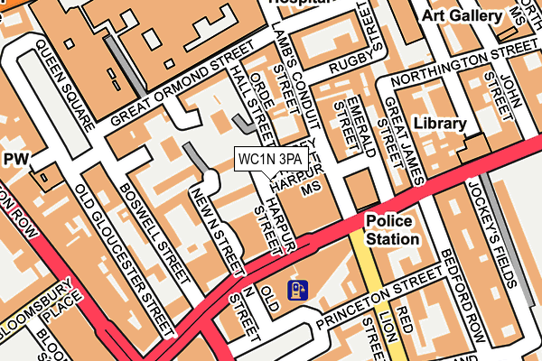 WC1N 3PA map - OS OpenMap – Local (Ordnance Survey)