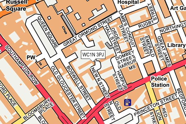 WC1N 3PJ map - OS OpenMap – Local (Ordnance Survey)