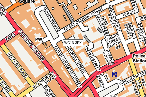 WC1N 3PX map - OS OpenMap – Local (Ordnance Survey)