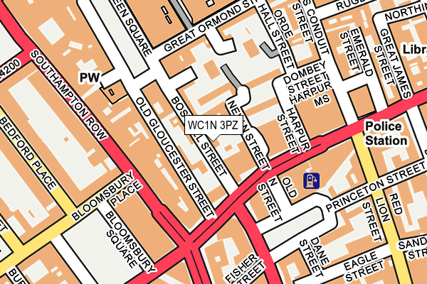 WC1N 3PZ map - OS OpenMap – Local (Ordnance Survey)