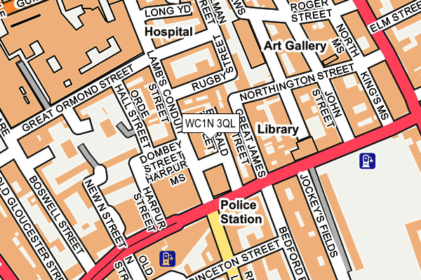 WC1N 3QL map - OS OpenMap – Local (Ordnance Survey)
