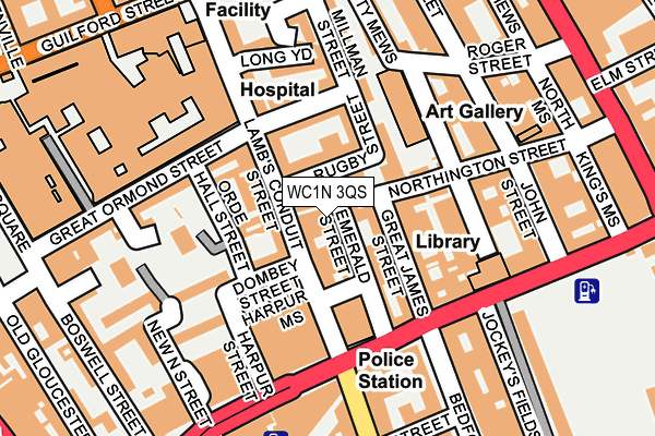 WC1N 3QS map - OS OpenMap – Local (Ordnance Survey)